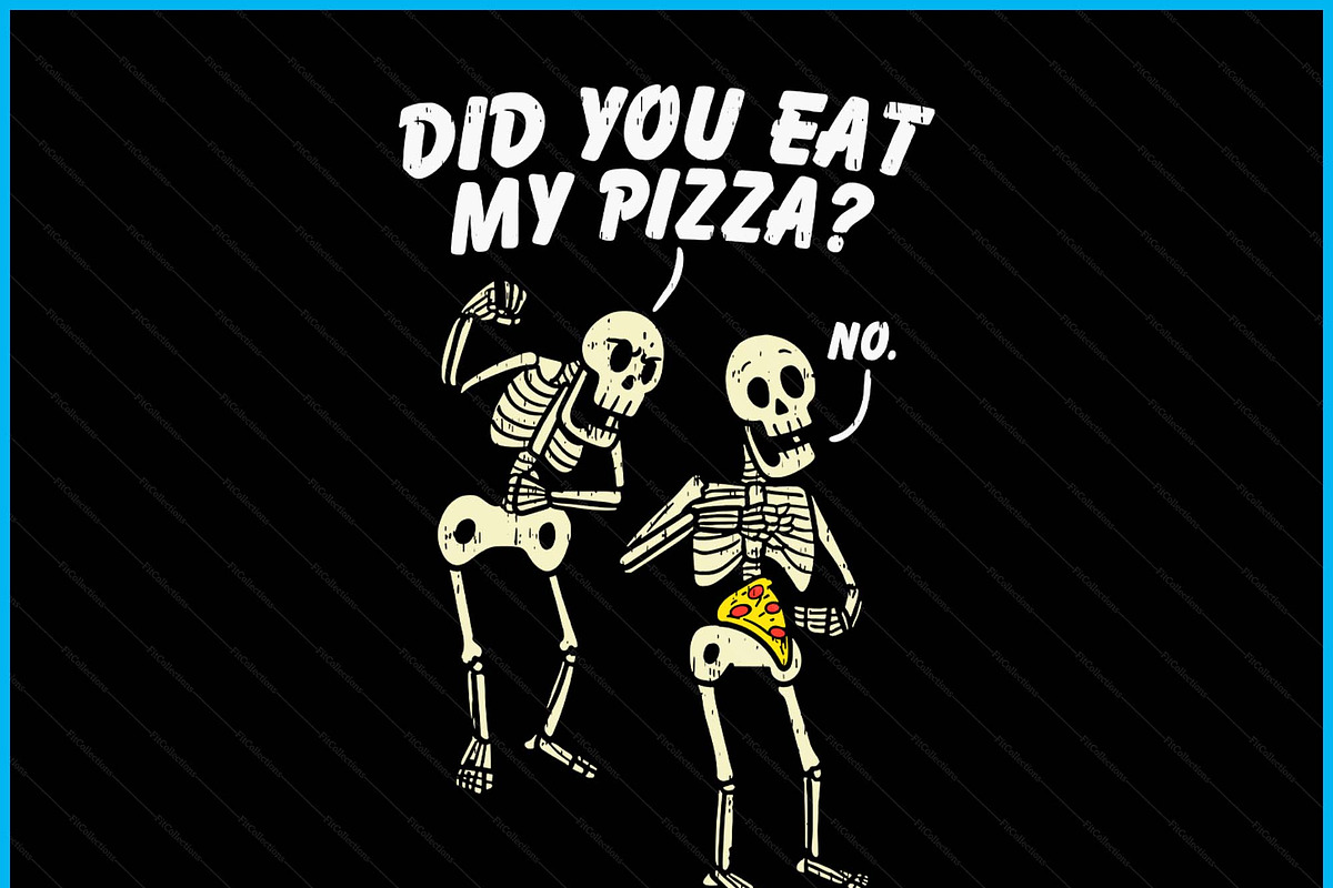 Skeleton Pizza Funny Halloween SVG, a Graphic by Creativeusart (Photo 2 of 4)