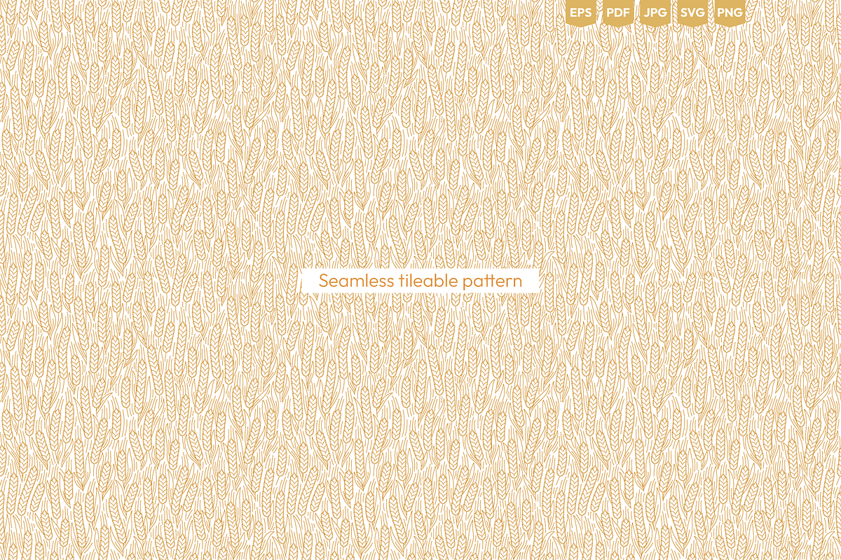 Wheat Ears Seamless Vector Pattern, a Texture Illustration by Ilia Design (Photo 4 of 6)