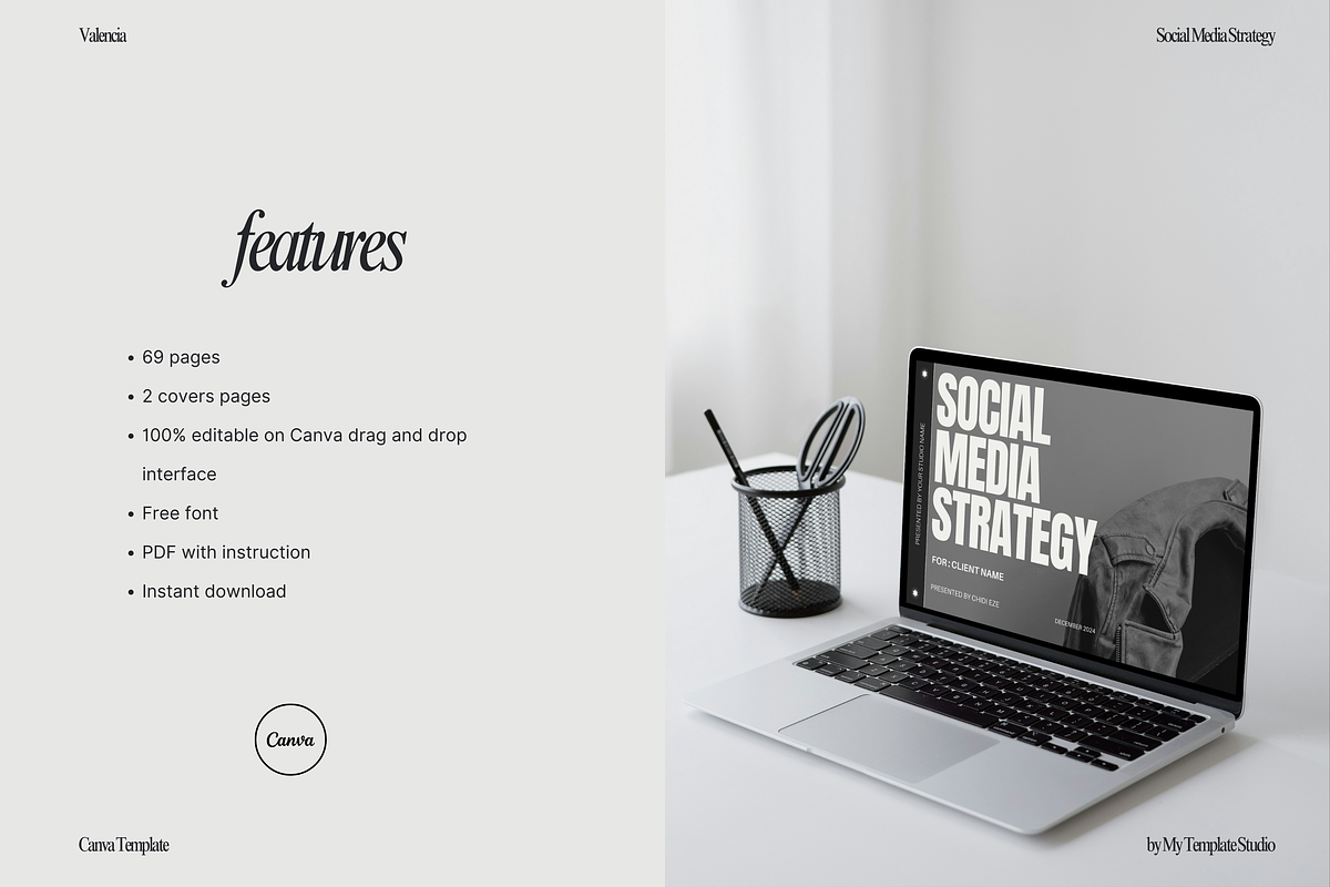 Social Media Strategy Template, a Marketing Template by My Template Studio (Photo 4 of 17)