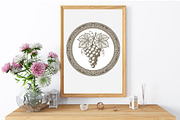 Vintage Grapes Label Printable, an Illustration by GatewayDesign (Thumbnail 4 of 6)