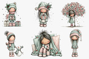 Christmas Little Girl Clipart, an Illustration by CreationArt (Thumbnail 5 of 5)