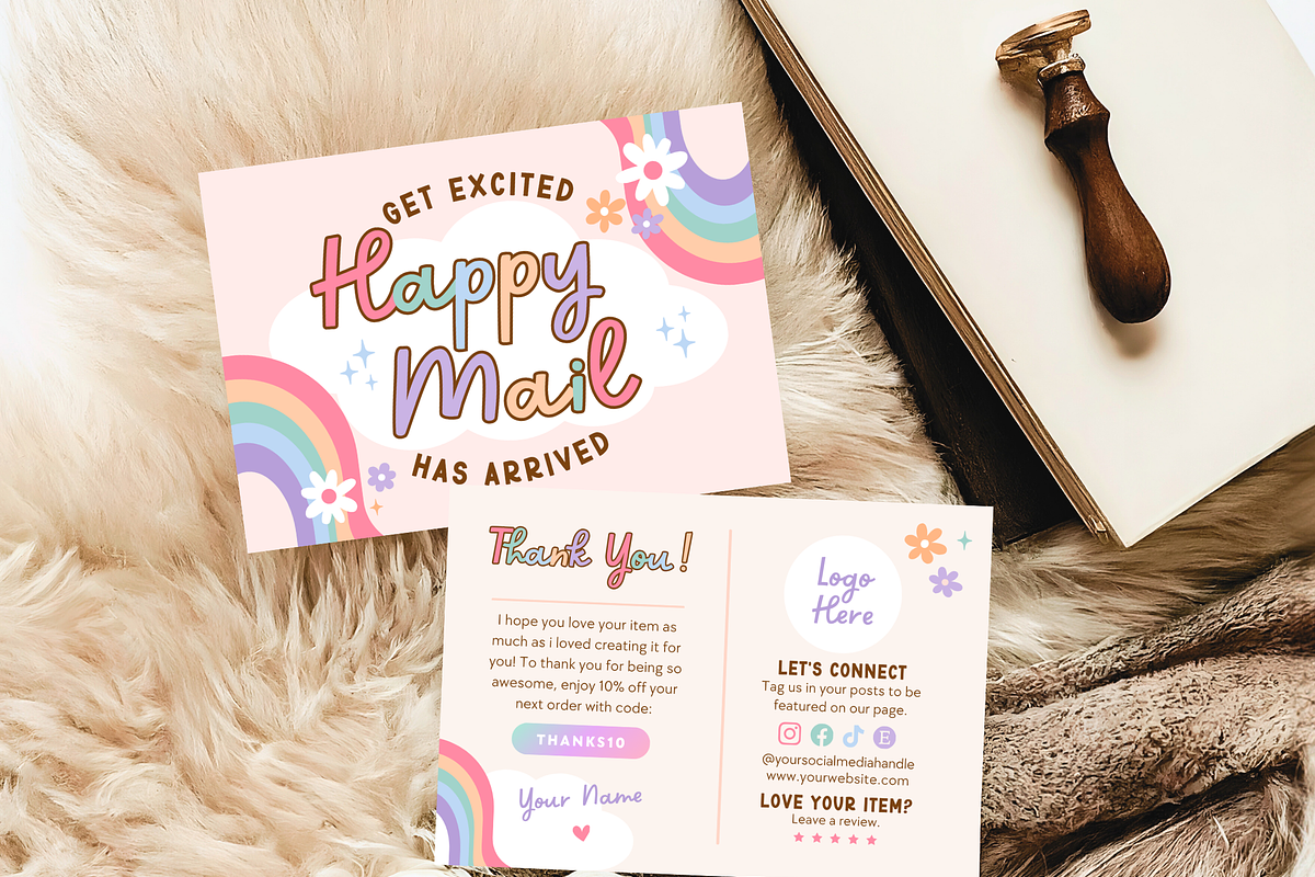 Retro Thank You Card Canva Template, a Card Template by Summit Avenue (Photo 2 of 7)