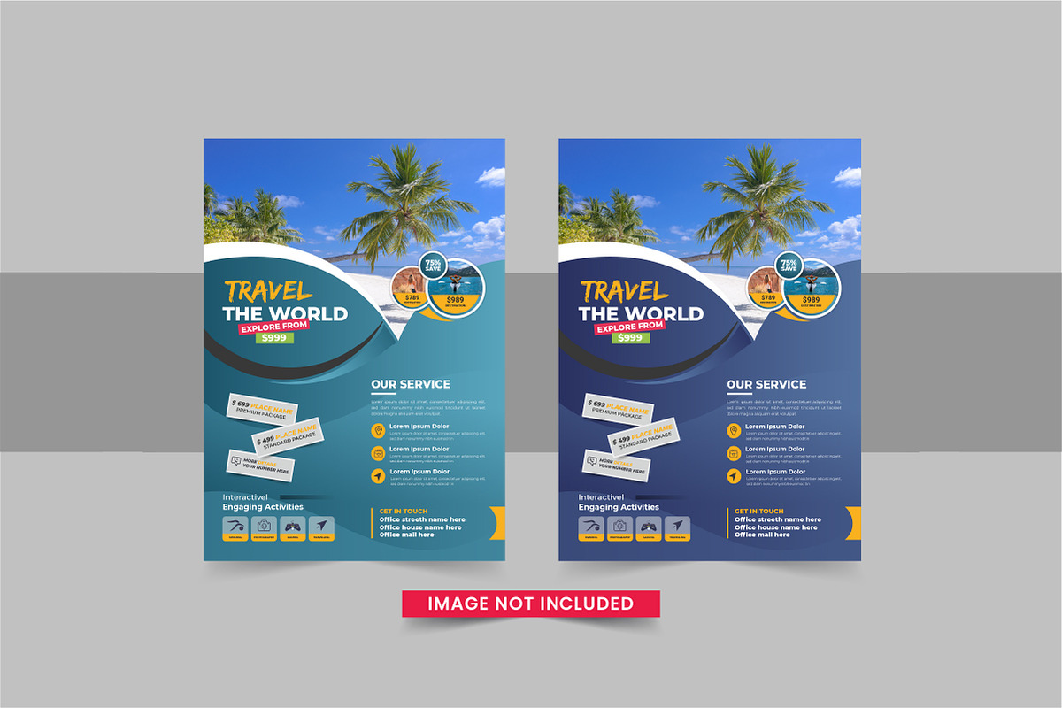 Travel flyer or travel poster bundle, a Flyer Template by Pavel_design (Photo 7 of 11)