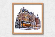 Winter Shop Buildings Clipart Bundle, an Object Graphic by FiveStarCrafting (Thumbnail 7 of 13)
