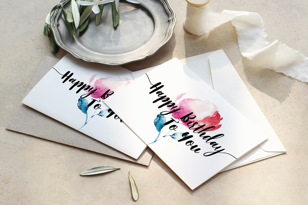 printable flower birthday card, a Card Template by TurquoiseDesign (Photo 2 of 3)