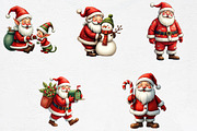 Patchwork Christmas Cute Santa Clipa, an Illustration by CrexoraLab (Thumbnail 3 of 5)