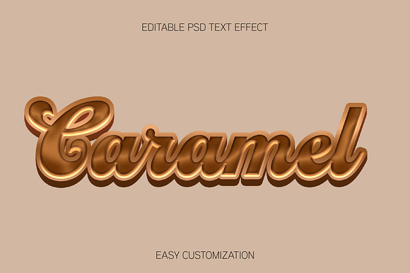 Caramel Script 3D Text Effect preview 2