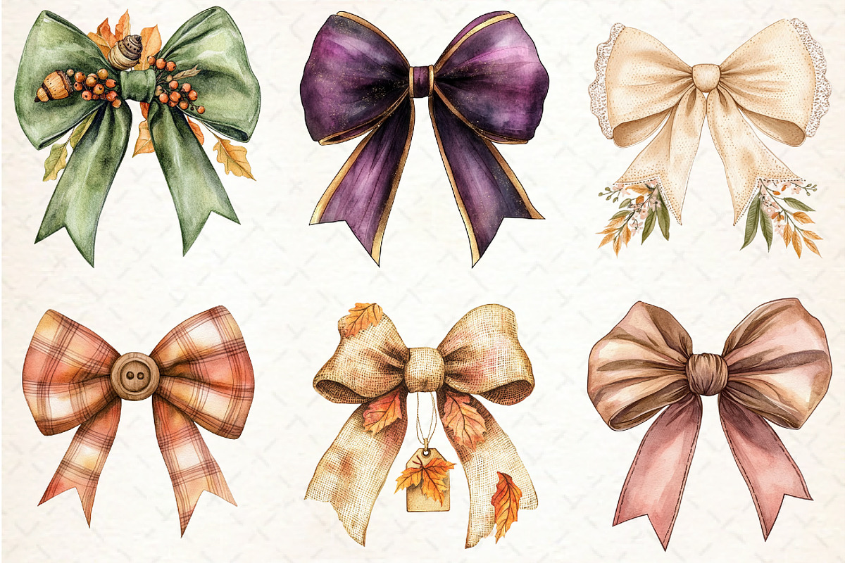 Autumn Coquette Bows Clipart, an Illustration by Libby Wishes (Photo 6 of 6)