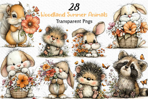 Whimsical Woodland Summer Animals, an Illustration by Craft Nest