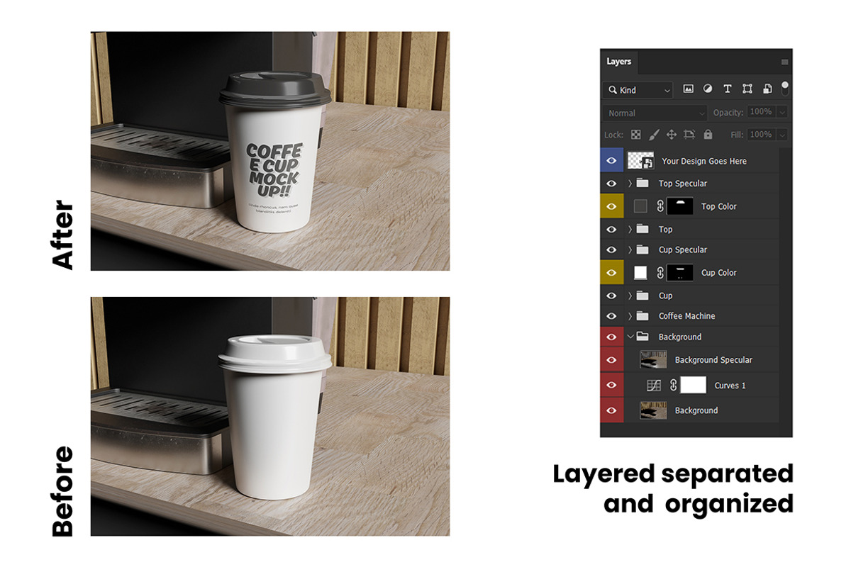 Coffee Cup Packaging Mockup, a Packaging Mockup by My Code Std (Photo 6 of 6)