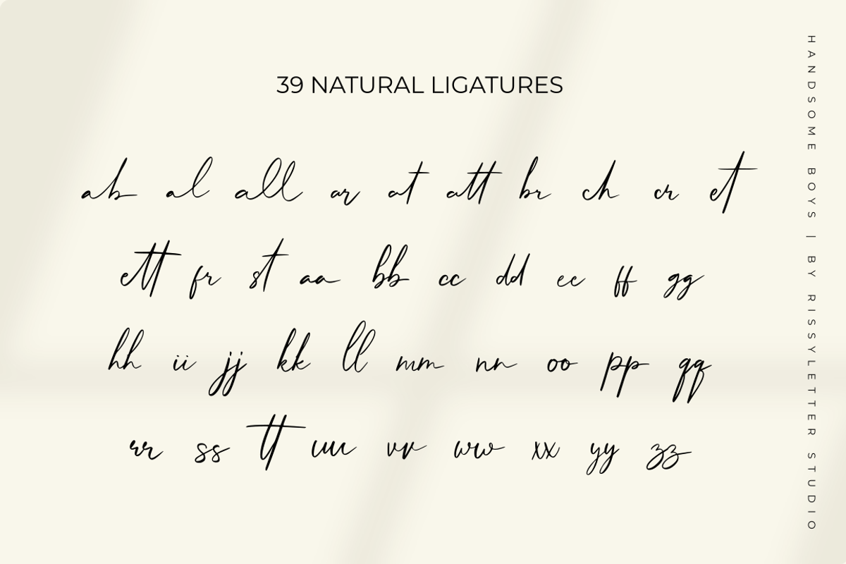 Handsome Boys | Natural Signature, a Handwritten Font by Rissyletter Studio (Photo 9 of 11)