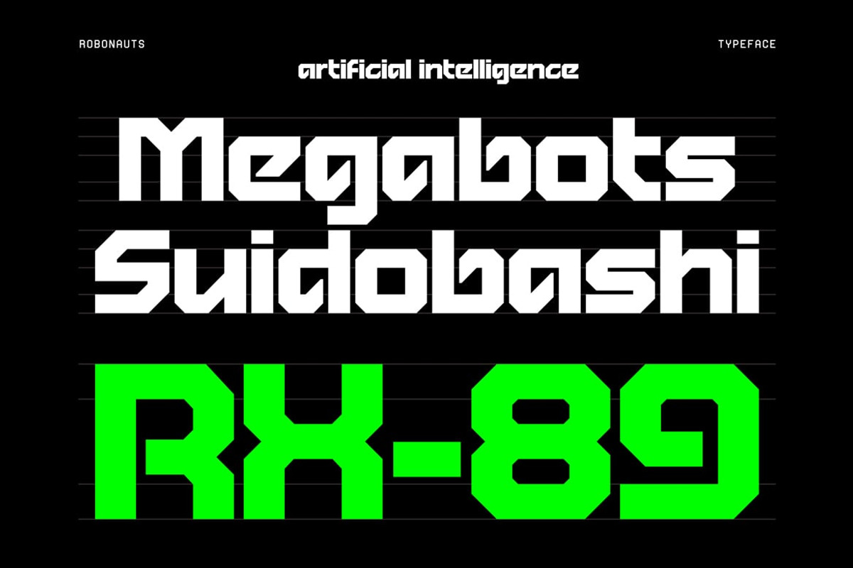 Robinhood - Futuristic Display Font, a Sans Serif Font by Luna Shop (Photo 4 of 5)