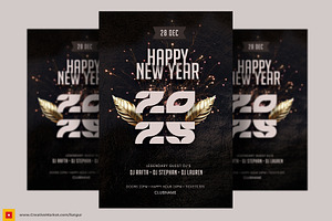 New Year Party Flyer Template, a Flyer Template by Satgur Graphic Design