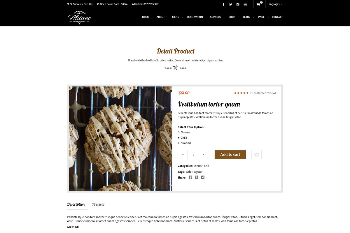 Milano – Bakery WordPress Theme, a WordPress Template by Digipieces (Photo 9 of 10)