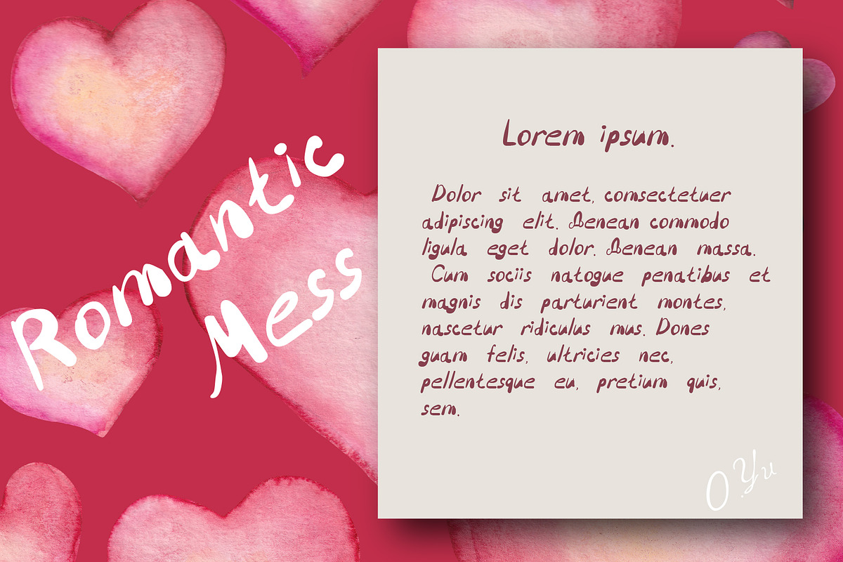 Font Romantic Mess., a Handwritten Font by Digital illustration shop (Photo 2 of 5)