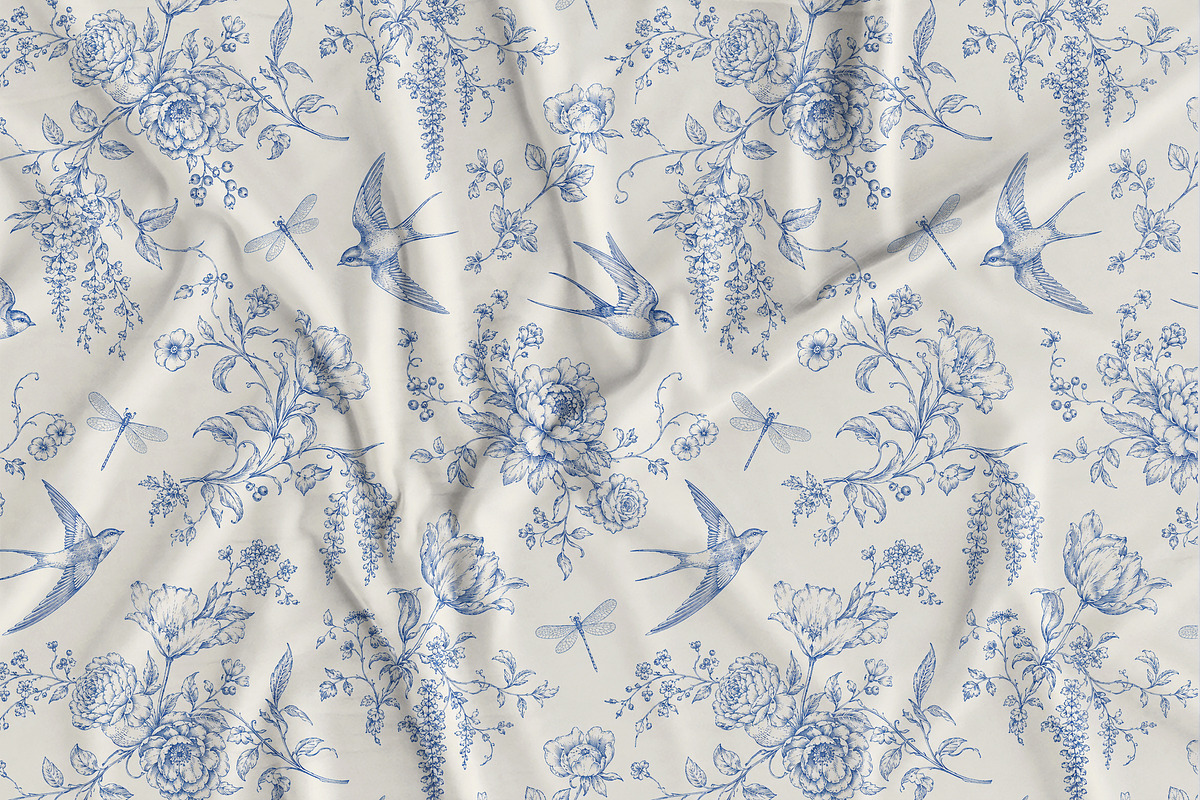 Vintage Toile Floral Frames Elements, an Object Graphic by Olya Creative (Photo 6 of 12)