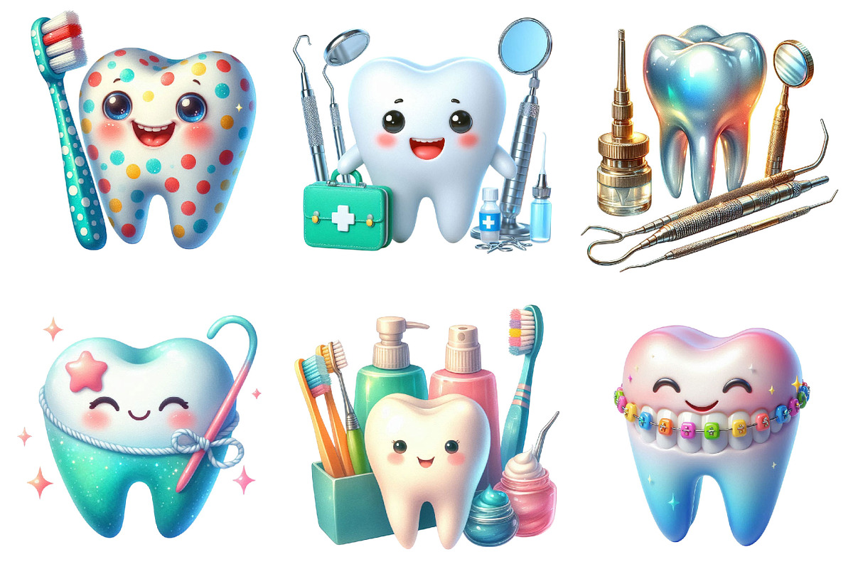 Watercolor Dentist Tooth Clipart, a Graphic by CitraGraphics (Photo 3 of 3)