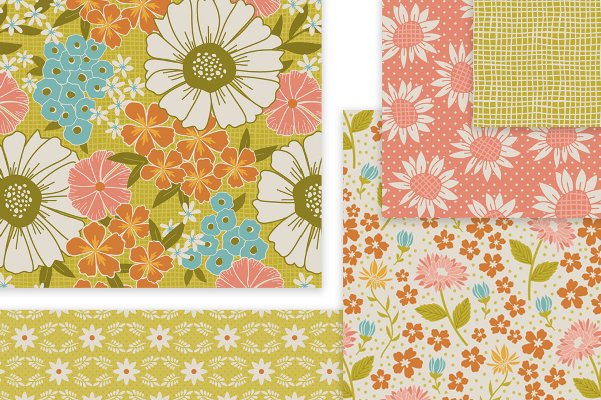 Vintage Floral Feedsack Patterns, a Pattern Graphic by Wild Twig Co (Photo 5 of 5)