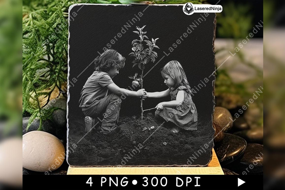 Children Planting Apple Tree Nature, a Background Graphic by LaseredNinja (Photo 7 of 7)