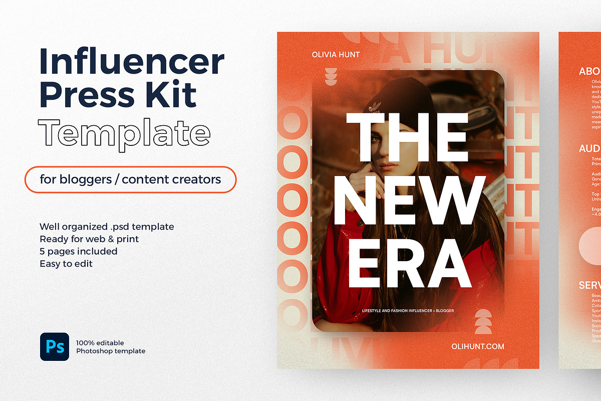 Influencer Press Kit Template, a Resume Template by vinyljunkie (Photo 1 of 8)