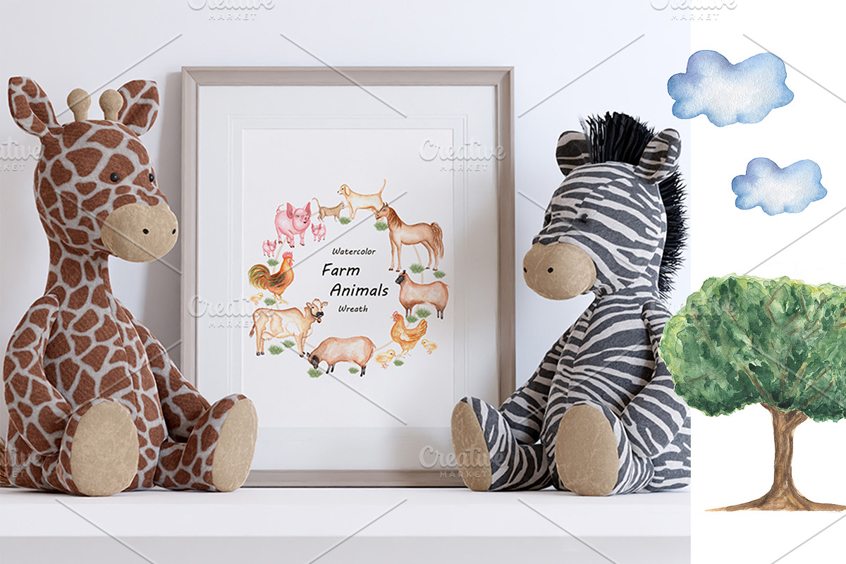 Watercolor Farm life, an Animal Illustration by MayaNavits (Photo 4 of 10)