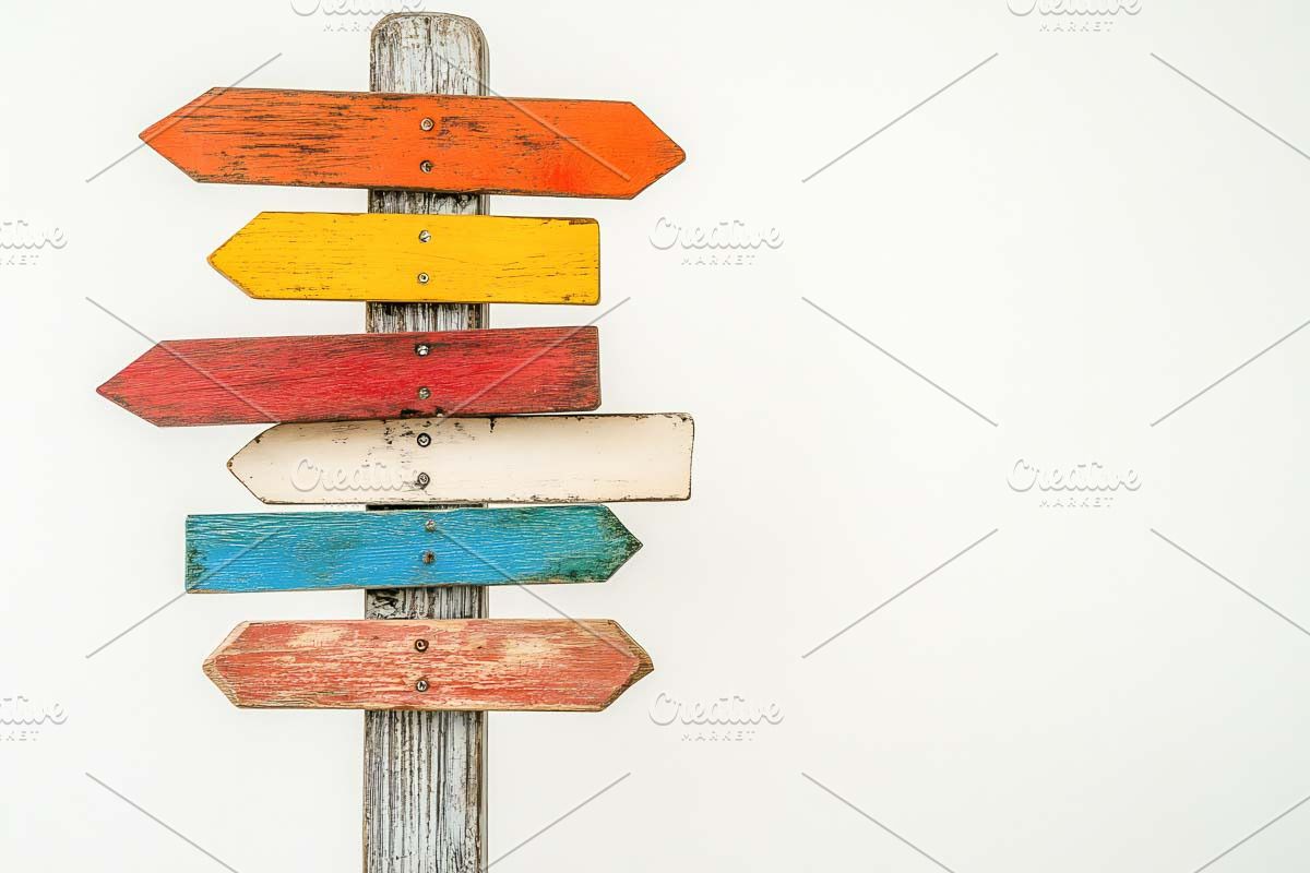 Wooden post with directional signs, a Graphic by VetalStock