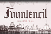Fountencil - Blackletter Stencil, a Blackletter Font by Letterhend Studio (Thumbnail 1 of 9)
