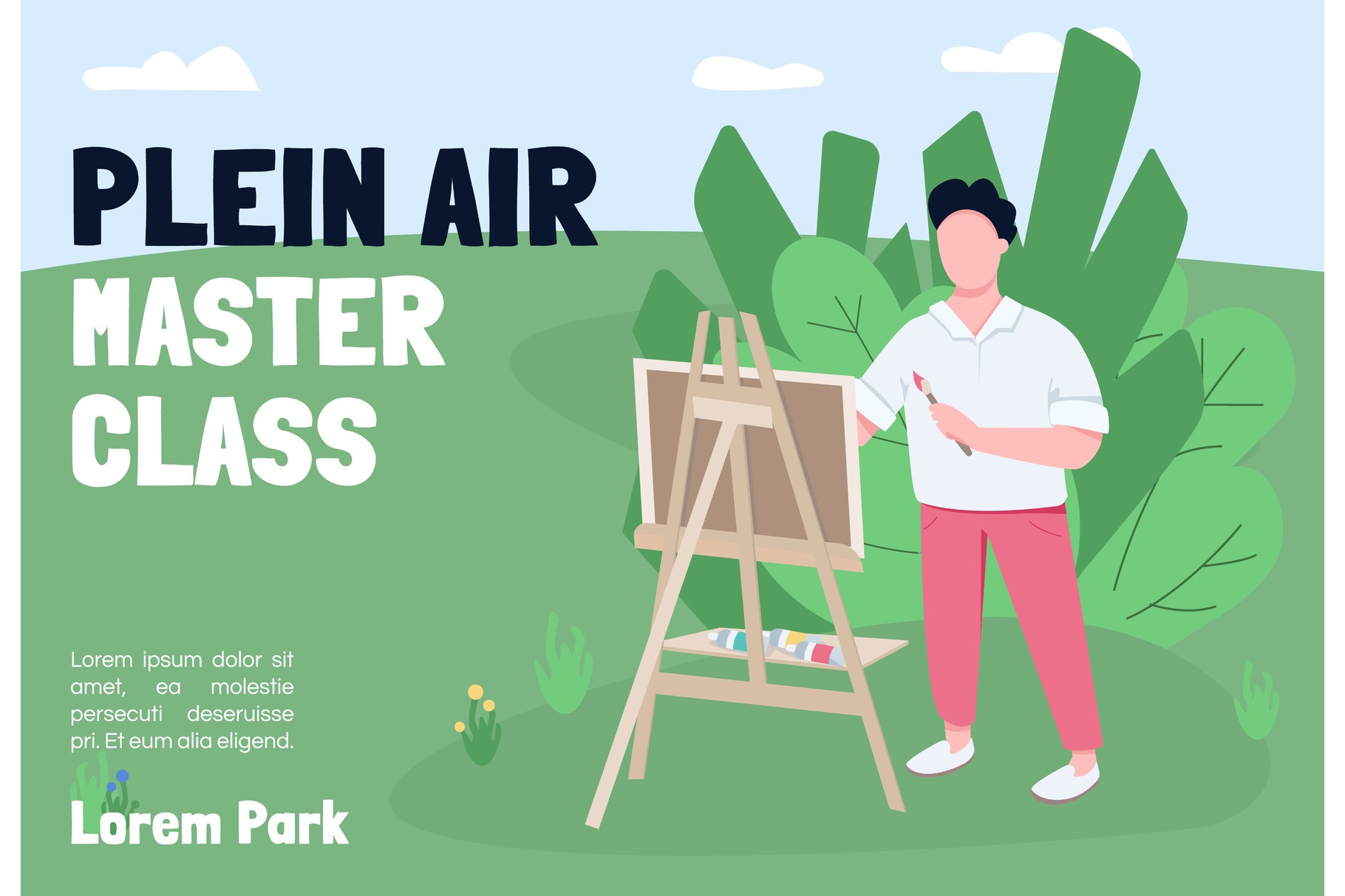 Plein air master class banner, a Poster Template by IMG visuals characters