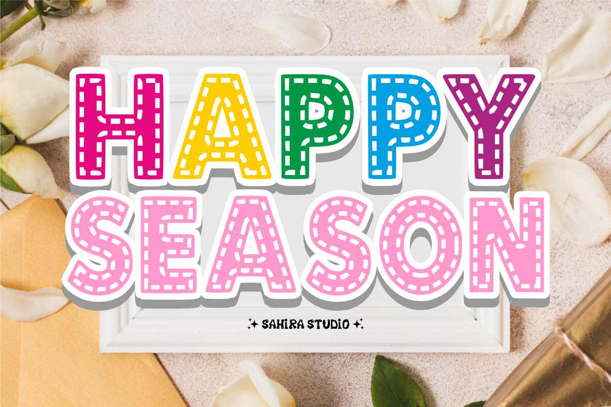 Dotted Lines - Playful Craft Font, a Sans Serif Font by Sahira Studio (Photo 3 of 7)