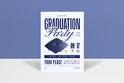 Blue Graduation Party Invitation, an Invitation Template by graphicook (Thumbnail 1 of 3)