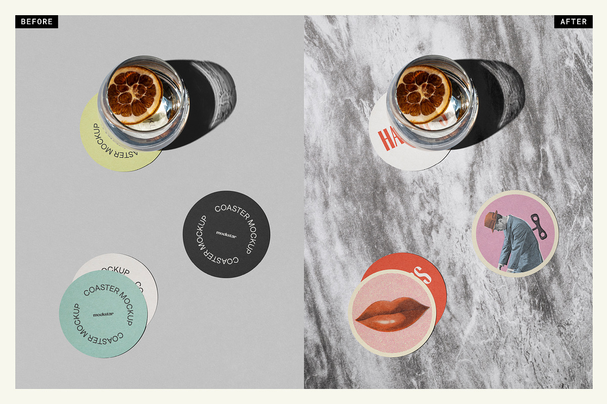 Coaster Scene Mockup, a Cups & Container Mockup by mockstar (Photo 3 of 7)