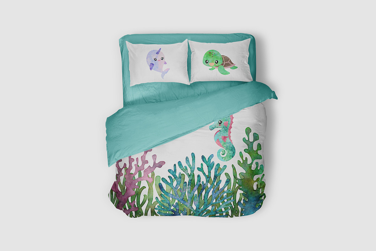 Ocean Fantasy Watercolor Bundle, an Animal Illustration by ClipartBrat Graphics (Photo 5 of 6)