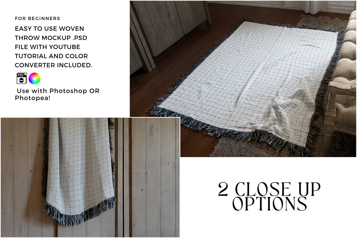 Woven Throw Mockup Bundle - Slumber, a Household Mockup by VisualGrid (Photo 2 of 10)