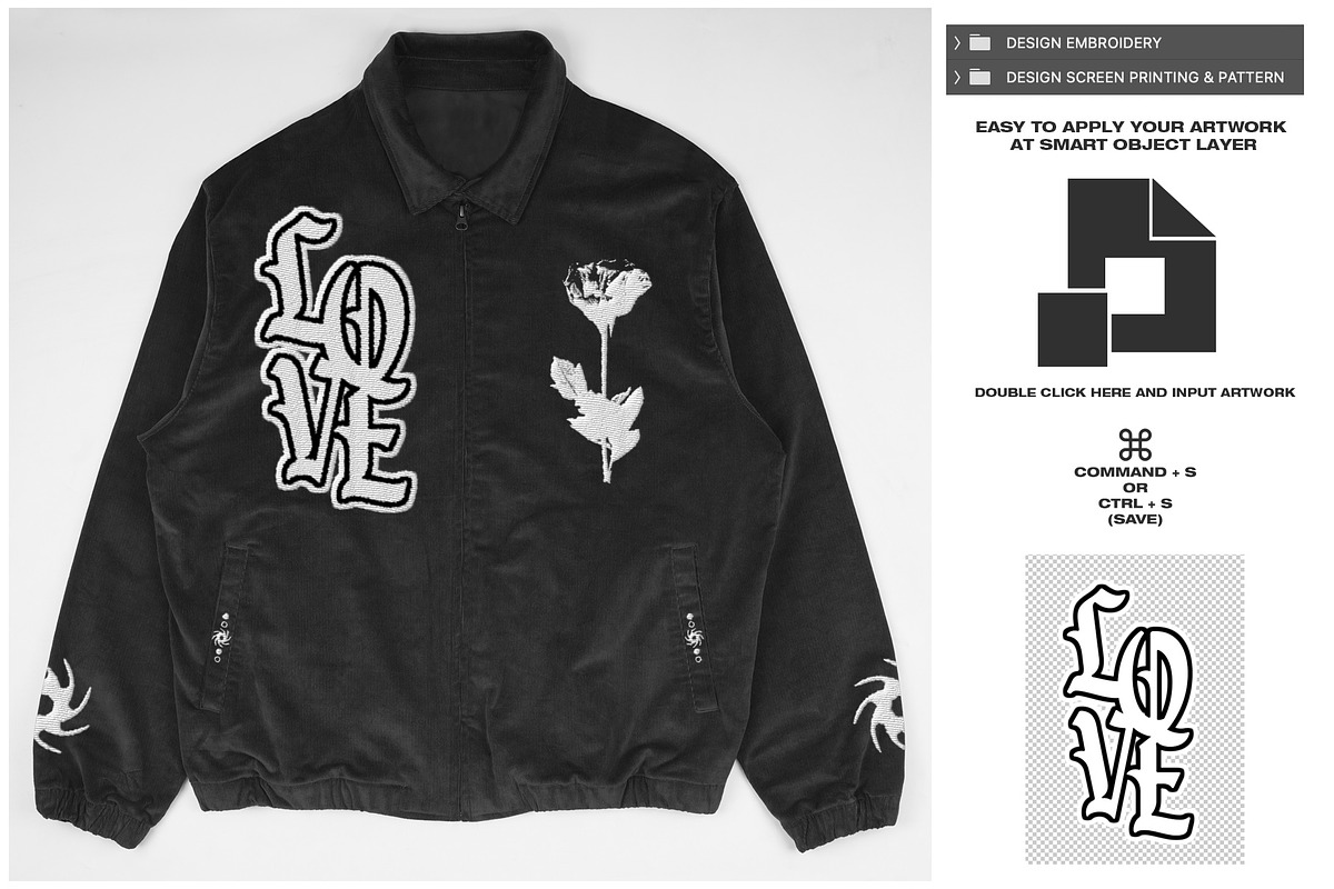 Corduroy Coach Zipper Jacket Mockup, a Hoody Mockup by DaldSgh (Photo 7 of 10)