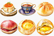 Watercolor Chinese Dim Sum Clipart, an Illustration by Canvas Craft (Thumbnail 4 of 8)