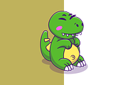 Cute Dinosaurus Sitting Cartoon, an Animal Illustration by Artstorystudio (Thumbnail 2 of 3)