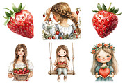 Watercolor Rustic Strawberry PNG, an Illustration by SinaCreation (Thumbnail 4 of 5)