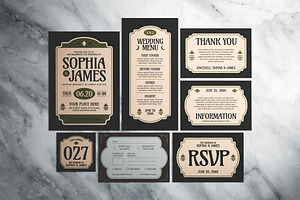 Green Beige Organic Retro Invitation, an Invitation Template by The Good Store