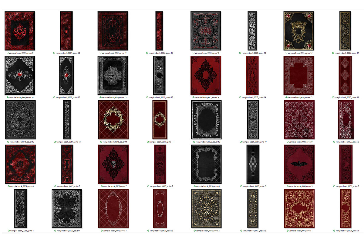 Vampire Book Covers Printables, a Pattern Graphic by Digital Curio