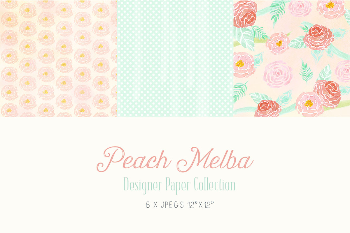 Digital Designer Paper - Peach Melba preview 2