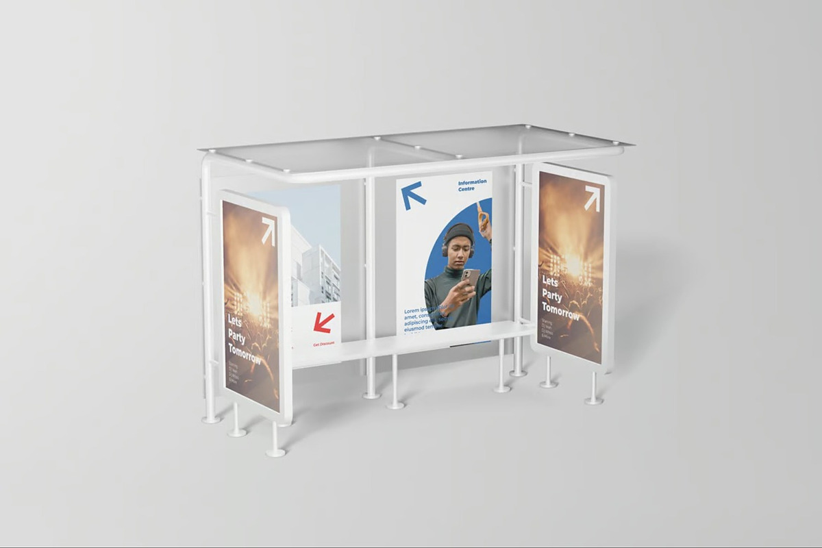 Bus Stop Billboard Mockup, an Advertising Mockup by Se٧enStudio (Photo 2 of 6)