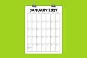 2027 Vertical 8.5x11 Inch Calendar, a Stationery Template by Running With Foxes (Thumbnail 1 of 5)