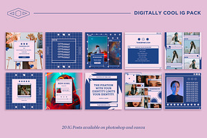 Digitally Cool IG Kit In PSD & CANVA