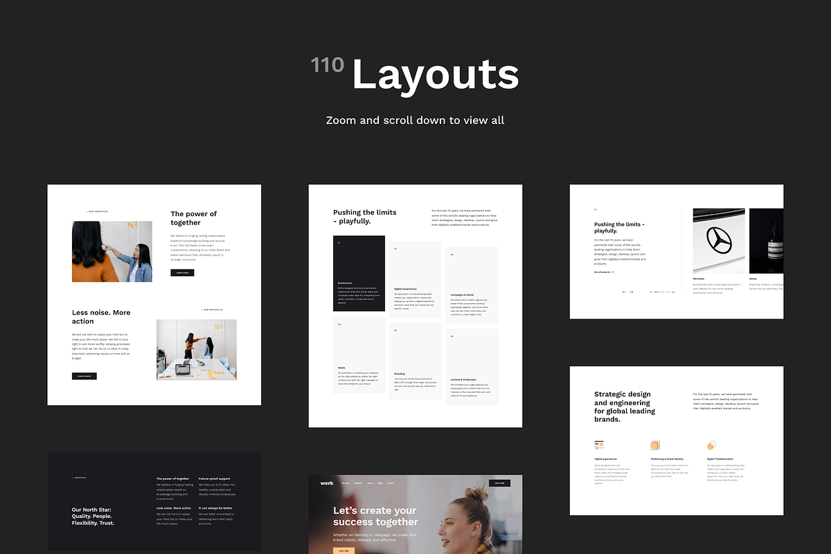 SALE -Werk UI Kit 110 modern layouts, an UI Kit Template by Ghostpixel (Photo 9 of 13)
