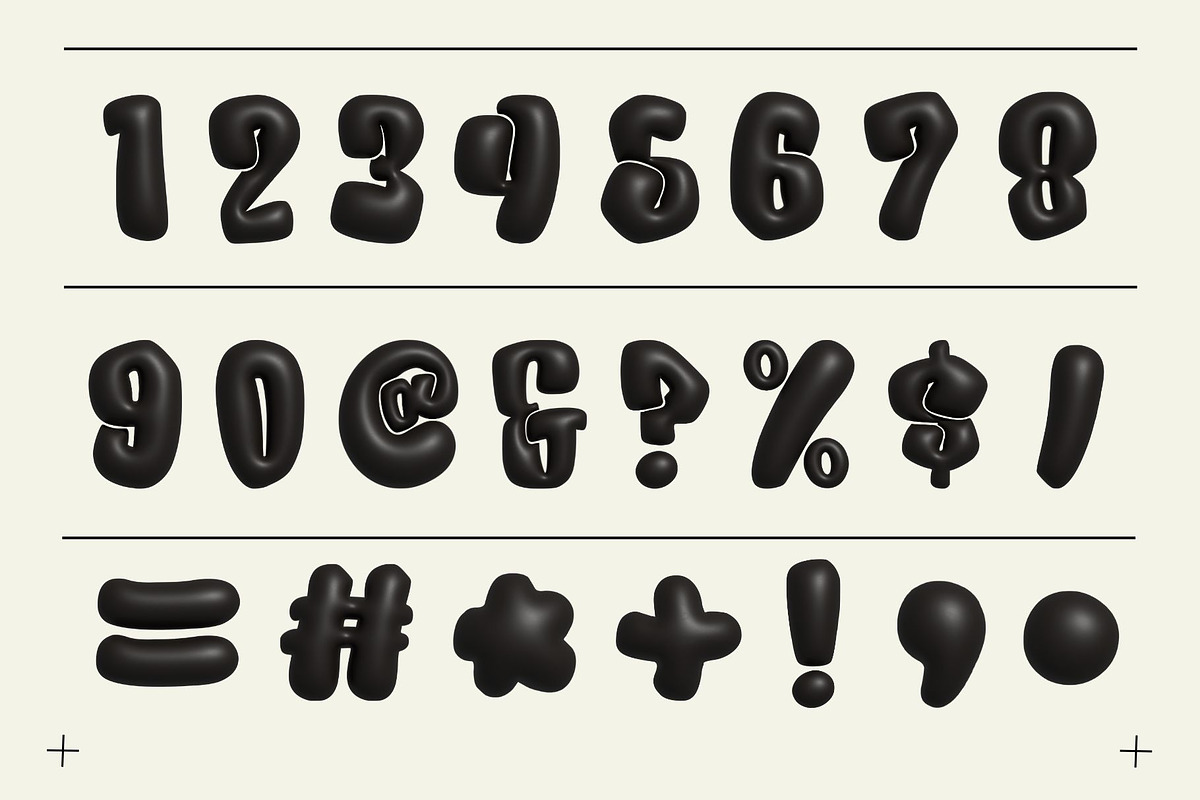 Black Bubble Letters, an Object Graphic by Kate Creative Studio (Photo 4 of 7)