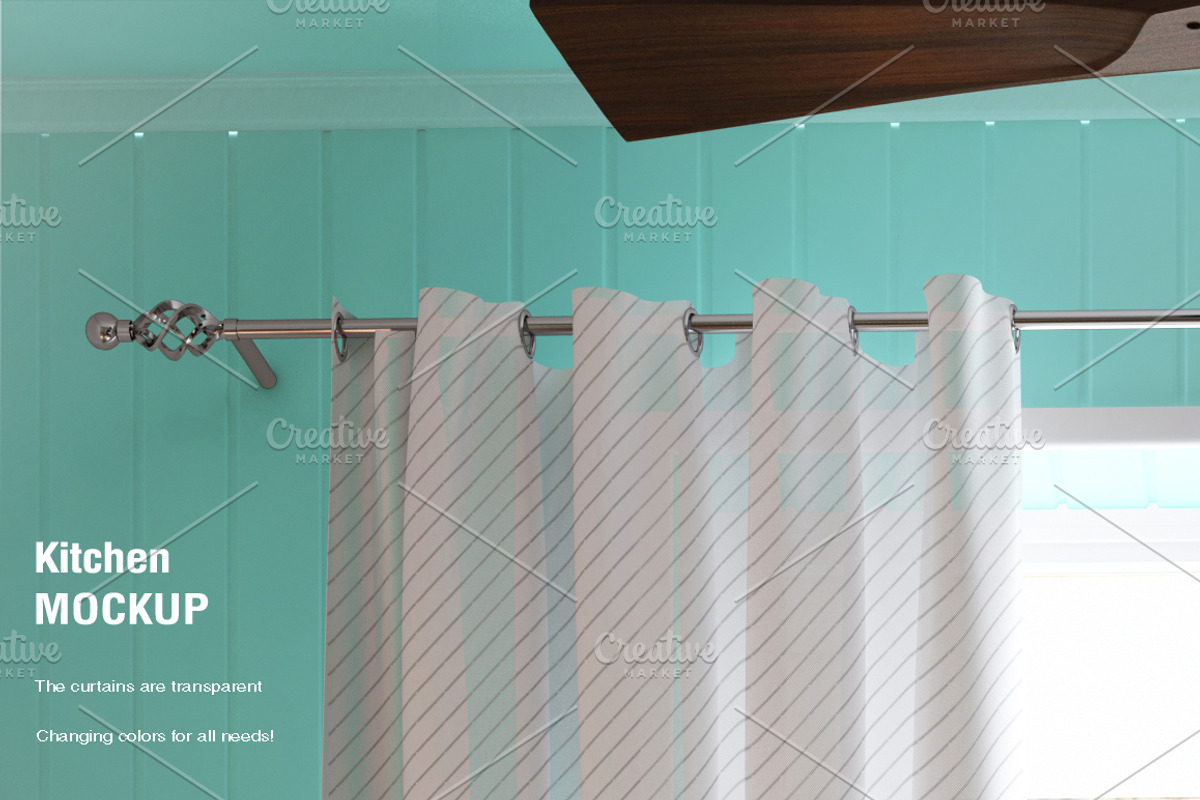 Kitchen Curtain Mock-up, a Household Mockup by IsometricWorld (Photo 2 of 9)