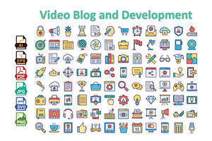 80+ Video & Blog Development Icons, an Icon by Vector Portal