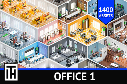 Office 1, a Furniture 3D Model by ithappy