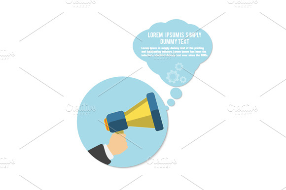 Set hand holding a yellow megaphone preview 3