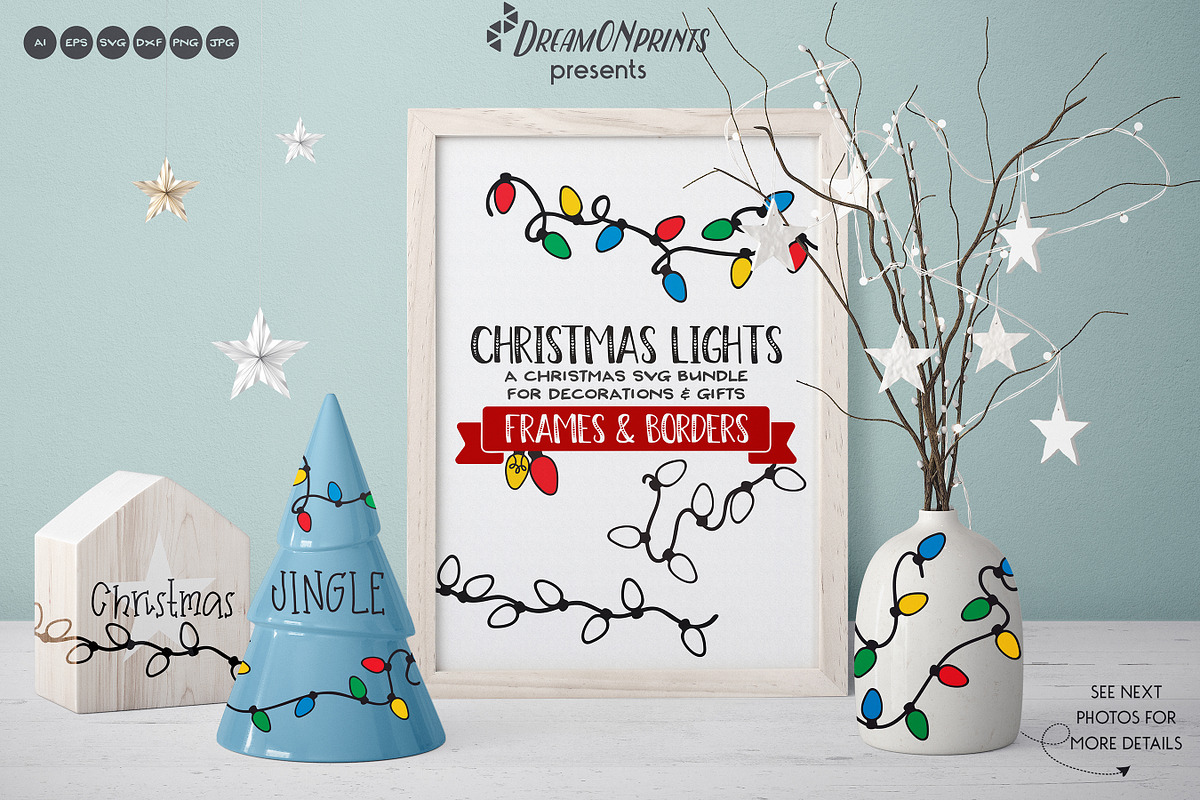 Christmas Lights SVG Bundle Vector, an Illustration by DreamONprints (Photo 1 of 5)